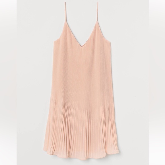 H&M pink pleated chiffon mini dress . Size XXS . New - Picture 1 of 11